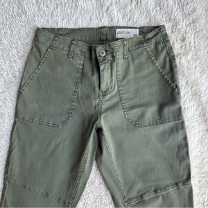 Pistola Green Cargo Pants with Ankle Cuffs - size 26